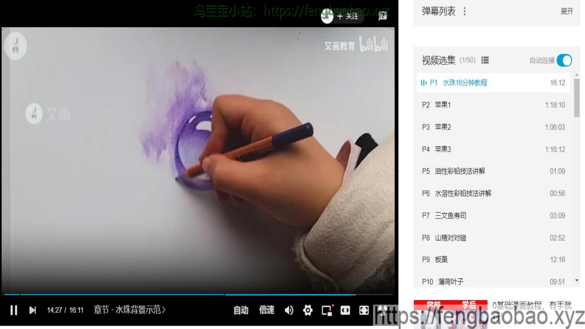 B站一看就会的萌新彩铅课程提升-冯宝宝小站