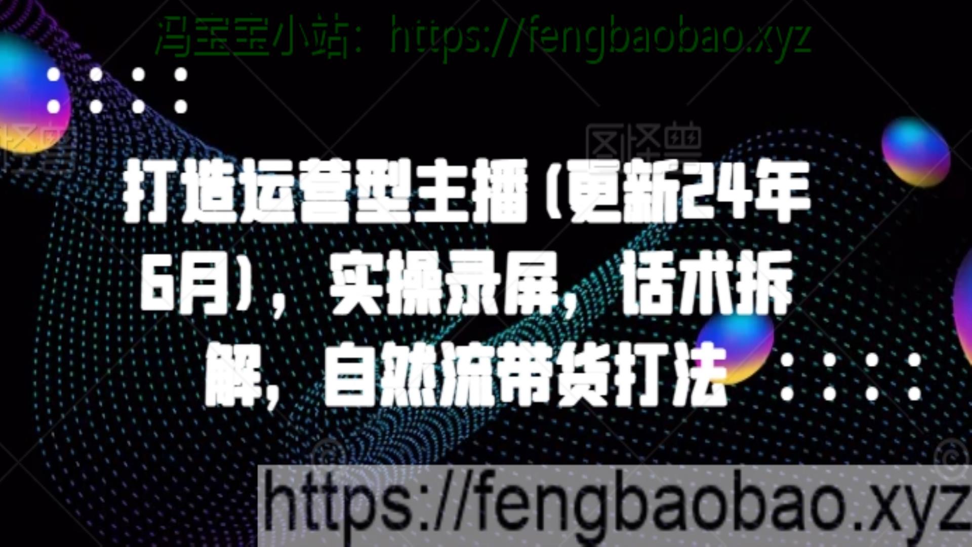 打造运营型主播实操录屏话术拆解自然流带货-冯宝宝小站