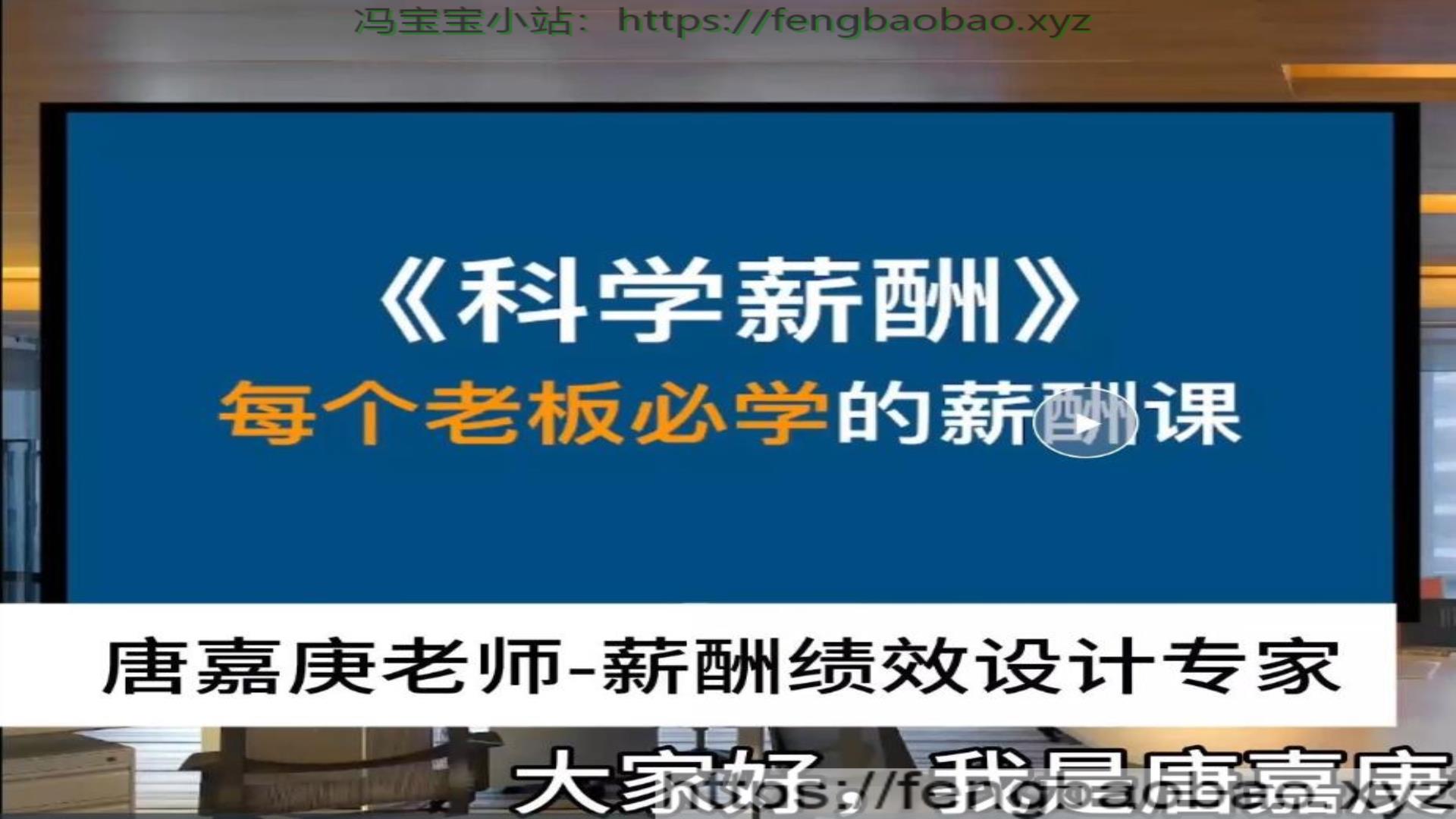 老板必学的薪酬实操课 唐老师讲商业课-冯宝宝小站