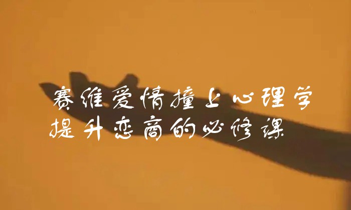 赛维爱情撞上心理学提升恋商必修课-冯宝宝小站