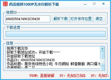 西瓜视频1080P无水印解析下载工具-冯宝宝小站