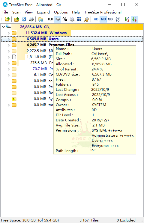 TreeSize Free v2.1.0.82单文件版-冯宝宝小站